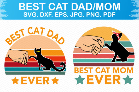 Best Cat Dad Mom Ever Clipart