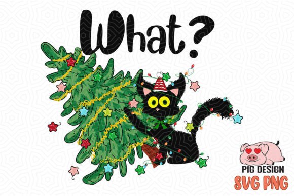 Black Cat Funny Christmas Sublimation