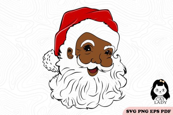 Black Santa Claus Christmas SVG PNG