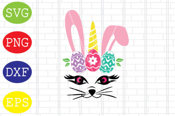 Cat Face Easter Eggs Svg