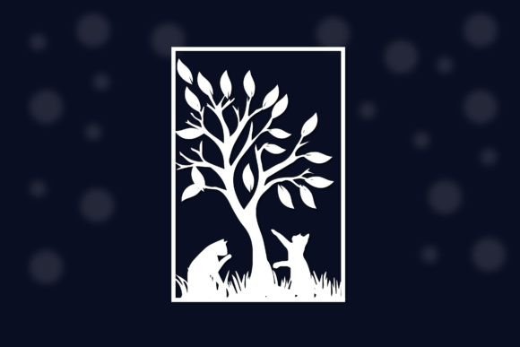 Cat Flower Garden with Grass Svg