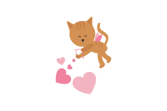 Cupid Cat Embroidery Design