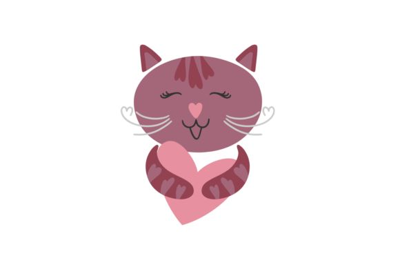 Cute Little Cat and Heart
