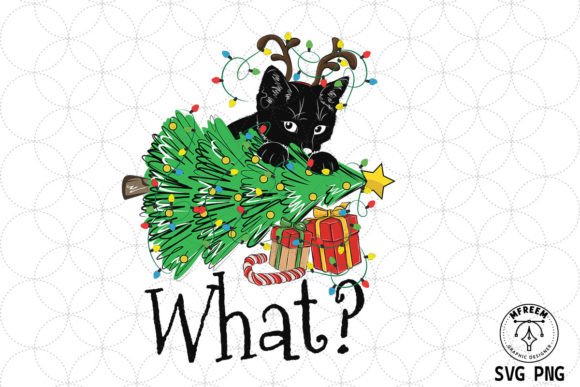 Funny Black Cat Christmas Sublimation