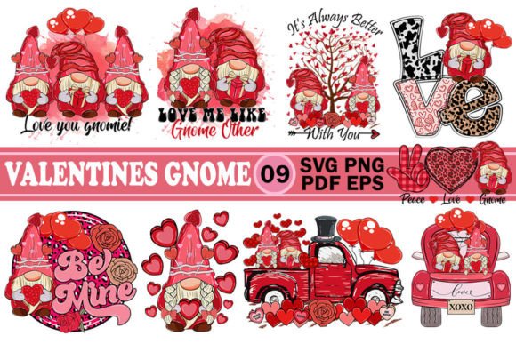 Gnome Valentine SVG Sublimation Bundle