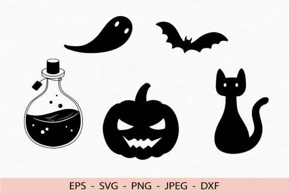 Halloween Svg Pumpkin Bat Ghost Cat