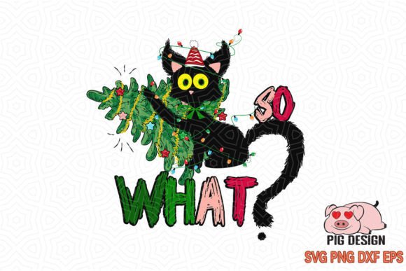 So What Black Cat Funny Christmas Tree