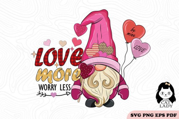 Valentine Gnome SVG PNG Sublimation