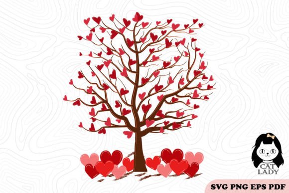 Valentine Tree SVG PNG Sublimation
